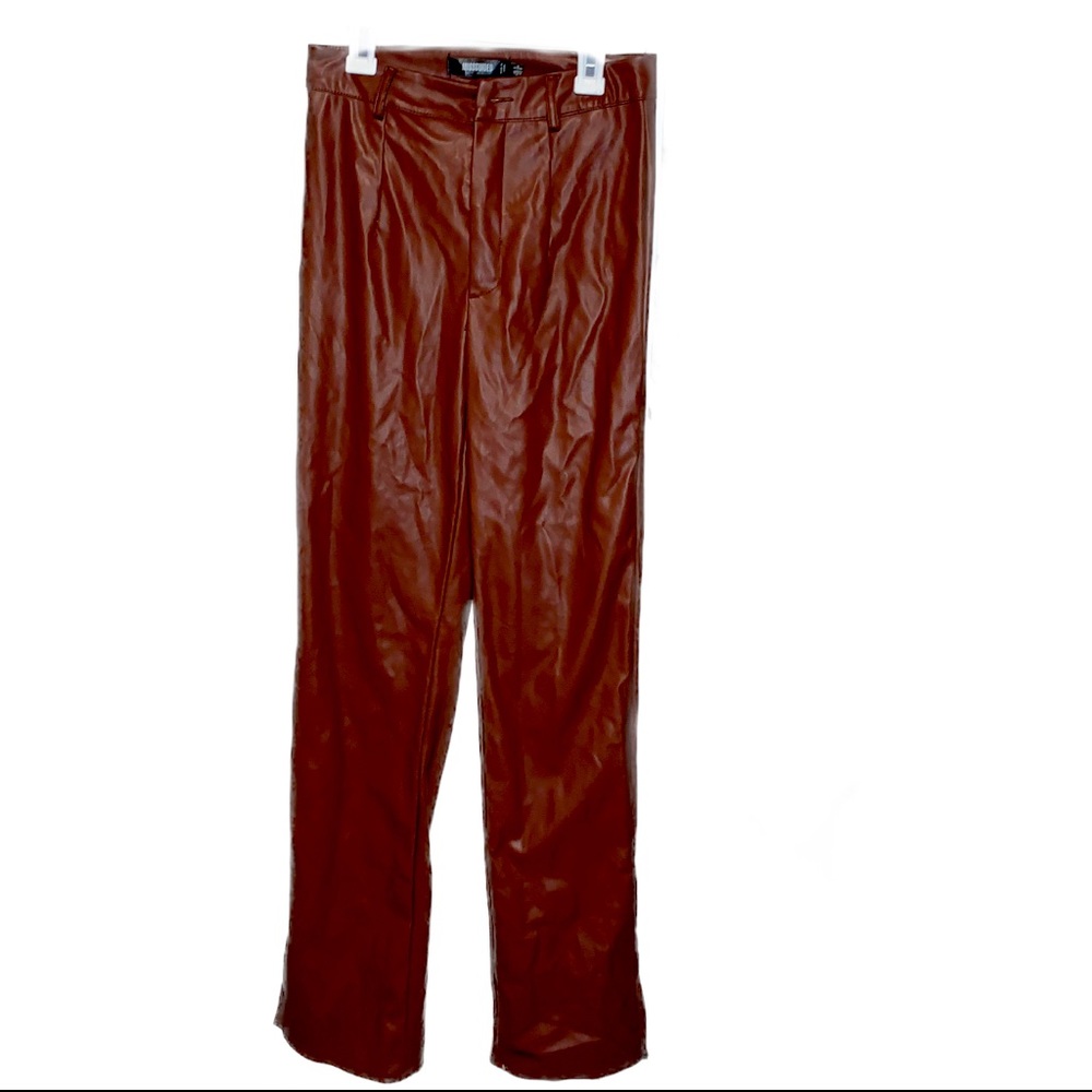 MISSGUIDED Brown Polyester Straight Jeans
